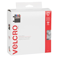 Velcro Companies 91824 Attaches en jeton, Boucle et crochet, 3/4" dia., Adh&eacute;sif, Blanc