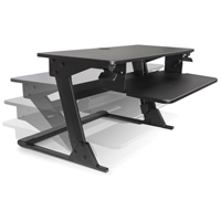 Goya™ Sit-Stand Workstation, Desktop Unit, 21" H x 35-2/5" W x 24" D, Black OP807 | TENAQUIP