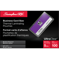 Swingline GBC 1346551005 Pochettes lamin&eacute;es pour cartes d'affaires Swingline UltraClear
