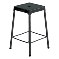 Counter Stool, Stationary, Fixed, 25", Steel Seat, Black  OP872 | TENAQUIP