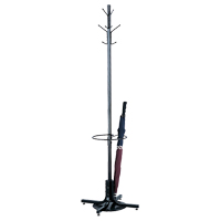 Safco 4168BL Coat Rack with Umbrella Stand, 70" H, Black, 4 Hook(s)