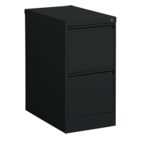 Offices To Go MVL25201 BLK Vertical Filing Cabinet, Steel, 2 Drawers, 15-1/7" W x 25" D x 29" H, Black