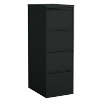 Offices To Go MVL25451 BLK Vertical Filing Cabinet, Steel, 4 Drawers, 18-1/7" W x 25" D x 52" H, Black