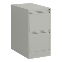 Offices To Go MVL25201 GRY Vertical Filing Cabinet, Steel, 2 Drawers, 15-1/7" W x 25" D x 29" H, Grey