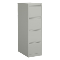 Offices To Go MVL25401 GRY Vertical Filing Cabinet, Steel, 4 Drawers, 15-1/7" W x 25" D x 52" H, Grey