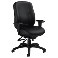 Overtime High Back Chair, Leather, Black, 300 lbs. Capacity  OP924 | TENAQUIP