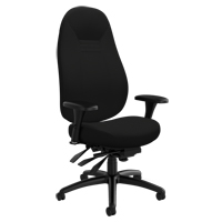 High Back Comfort Chair, Polyester, Black, 300 lbs. Capacity  OP928 | TENAQUIP