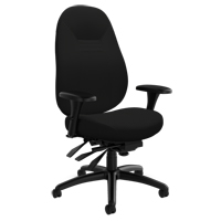 Offices To Go 1241-3-TC74 Medium Back Comfort Chair, Polyester, Black, 300 lbs. Capacity