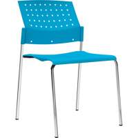 Offices To Go 6508 BZB CM Chaises sans accoudoirs empilables, Plastique, Hauteur 33", Capacit&eacute; 300 lb, Bleu