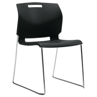 Offices To Go 6711 BLK CM Chair, Plastic, 32-1/2" High, 300 lbs. Capacity, Black