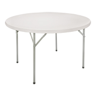 KLETON OQ321 Folding Table, Round, 60" L x 60" W, Polyethylene, White