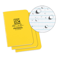 Rite In The Rain 371FX-M Mini Notebook, Soft Cover, Yellow, 24 Pages, 3-1/4" W x 4-5/8" L