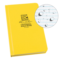 Rite In The Rain 370F Livre reli&eacute;, Couverture rigide, Jaune, 160 Pages, 4-5/8" , 7-1/4"