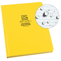 Rite In The Rain 370F-LG Large Bound Book, Hard Cover, Yellow, 160 Pages, 6-3/4" W x 8-3/4" L
