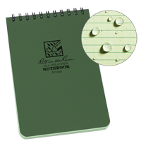 Rite In The Rain 946 Pocket Top-Spiral Notebook, Soft Cover, Green, 100 Pages, 4" W x 6" L