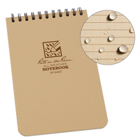 Rite In The Rain 946T Pocket Top-Spiral Notebook, Soft Cover, Tan, 100 Pages, 4" W x 6" L