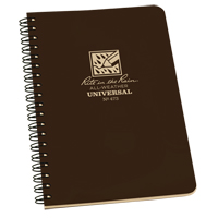 Rite In The Rain 473 Side-Spiral Notebook, Soft Cover, Brown, 64 Pages, 4-5/8" W x 7" L