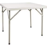 KLETON OQ714 Folding Table, Square, 34" L x 34" W, Polyethylene, White