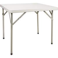 Folding Table, Square, 34" L x 34" W, Polyethylene, White OQ714 | TENAQUIP