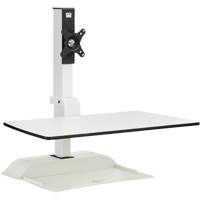 Soar™ Sit/Stand Electric Desk with Single Monitor Arm, Desktop Unit, 36" H x 27-3/4" W x 22" D, White  OQ925 | TENAQUIP