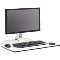 Safco 2192WH Soar Sit/Stand Electric Desk with Single Monitor Arm, Desktop Unit, 36" H x 27-3/4" W x 22" D, White