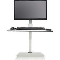 Soar™ Sit/Stand Electric Desk with Single Monitor Arm, Desktop Unit, 36" H x 27-3/4" W x 22" D, White  OQ925 | TENAQUIP