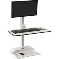 Safco 2192WH Soar Sit/Stand Electric Desk with Single Monitor Arm, Desktop Unit, 36" H x 27-3/4" W x 22" D, White