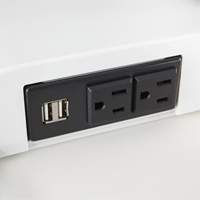 Safco 2193WH Bureau &eacute;lectrique assis/debout Soar avec bras d&eacute;cran double, Mod&egrave;le de bureau, 37-1/4" h x 27-3/4" la x 22" p, Blanc