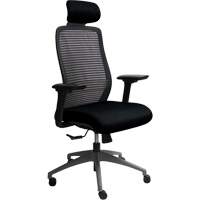 Chaise de bureau ajustable série Era<sup>MC</sup> avec appui-tête, Tissu/Mailles, Noir, Capacité 250 lb  OQ968 | TENAQUIP