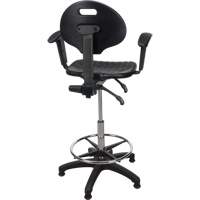 KLETON OR333 Heavy-Duty Ergonomic Stool with Adjustable Arm Rests, Stationary, Adjustable Height, 250 lbs. Capacity