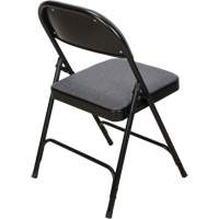 Deluxe Fabric Padded Folding Chair, Steel, Grey, 300 lbs. Weight Capacity OR434 | TENAQUIP