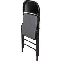 Deluxe Fabric Padded Folding Chair, Steel, Grey, 300 lbs. Weight Capacity OR434 | TENAQUIP