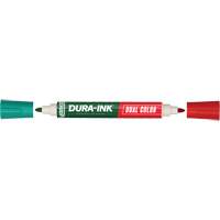 Markal 96331 Markal&reg; Dura-Ink&reg; Dual Colour Permanent Ink Marker, Bullet, Green/Red