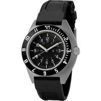 Marathon WW194001SS-0830 Steel Navigator Watch on 3-Piece Rubber Strap Kit, Digital, Battery Operated, 41 mm, Black