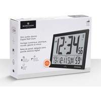 Slim Jumbo Self-Setting Wall Clock, Digital, Battery Operated, White  OR503 | TENAQUIP