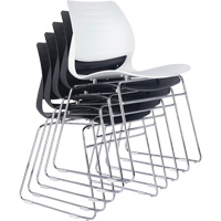 KLETON OR518 Chaises empilables, Polypropyl&egrave;ne, Hauteur 32", Capacit&eacute; 250 lb, Noir
