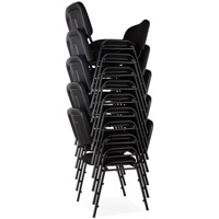 KLETON OR519 Chaises empilables, Tissu, Hauteur 32", Capacit&eacute; 250 lb, Noir