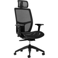 Offices To Go MLV3198 Format+ High-Back Weight-Sensing Synchro-Tilter with Headrest, Mesh, Black, 300 lbs. Capacity