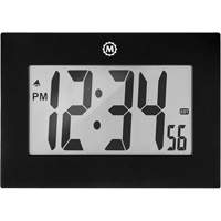 Marathon CL030064-BK-00-NA Large Frame Clock, Digital, Battery Operated, 9" W x 1" D x 6.5" H, Black