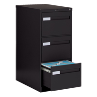 Offices To Go 26-352 BLK Vertical Filing Cabinet with Recessed Drawer Handles, 3 Drawers, 18.15" W x 26.56" D x 40" H, Black