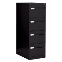 Offices To Go 26-452 BLK Vertical Filing Cabinet with Recessed Drawer Handles, 4 Drawers, 18.15" W x 26.56" D x 52" H, Black