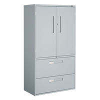 Multi-Stor Cabinet, Steel, 3 Shelves, 65-1/4" H x 36" W x 18" D, Grey  OTE784 | TENAQUIP
