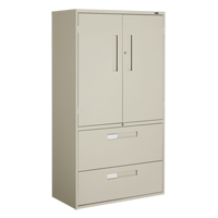 Offices To Go 9336-5MSL NEV Multi-Stor Cabinet, Steel, 3 Shelves, 65-1/4" H x 36" W x 18" D, Beige