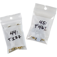 Alpha Poly PE737 Sacs en poly avec espace inscriptible blanc, Refermable, 3" x 2", 2 mils
