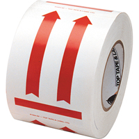 Incom Top Tape & Label 1064R This Side Up Pictogram Special Handling Labels, 6" L x 4" W, Red on White