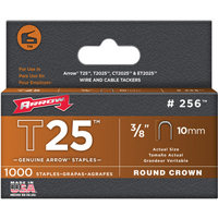 Arrow 256 Staples, 16 Gauge, 3/8" Wide Crown, 10 mm Long