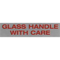 Pakmark MPR10086 "Glass Handle with Care" Special Handling Labels, 5" L x 2" W, Black on Red