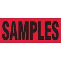 "Samples" Special Handling Labels, 5" L x 2" W, Black on Red  PB424 | TENAQUIP