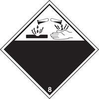 Brady 09123 TDG Shipping Labels, Class 8, Corrosives, Vinyl