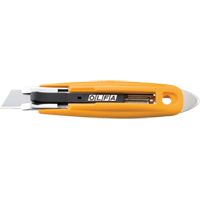 Self-Retracting Safety Knife with Tape Slitter, 17.5 mm, Carbon Steel, Plastic Handle PE846 | TENAQUIP